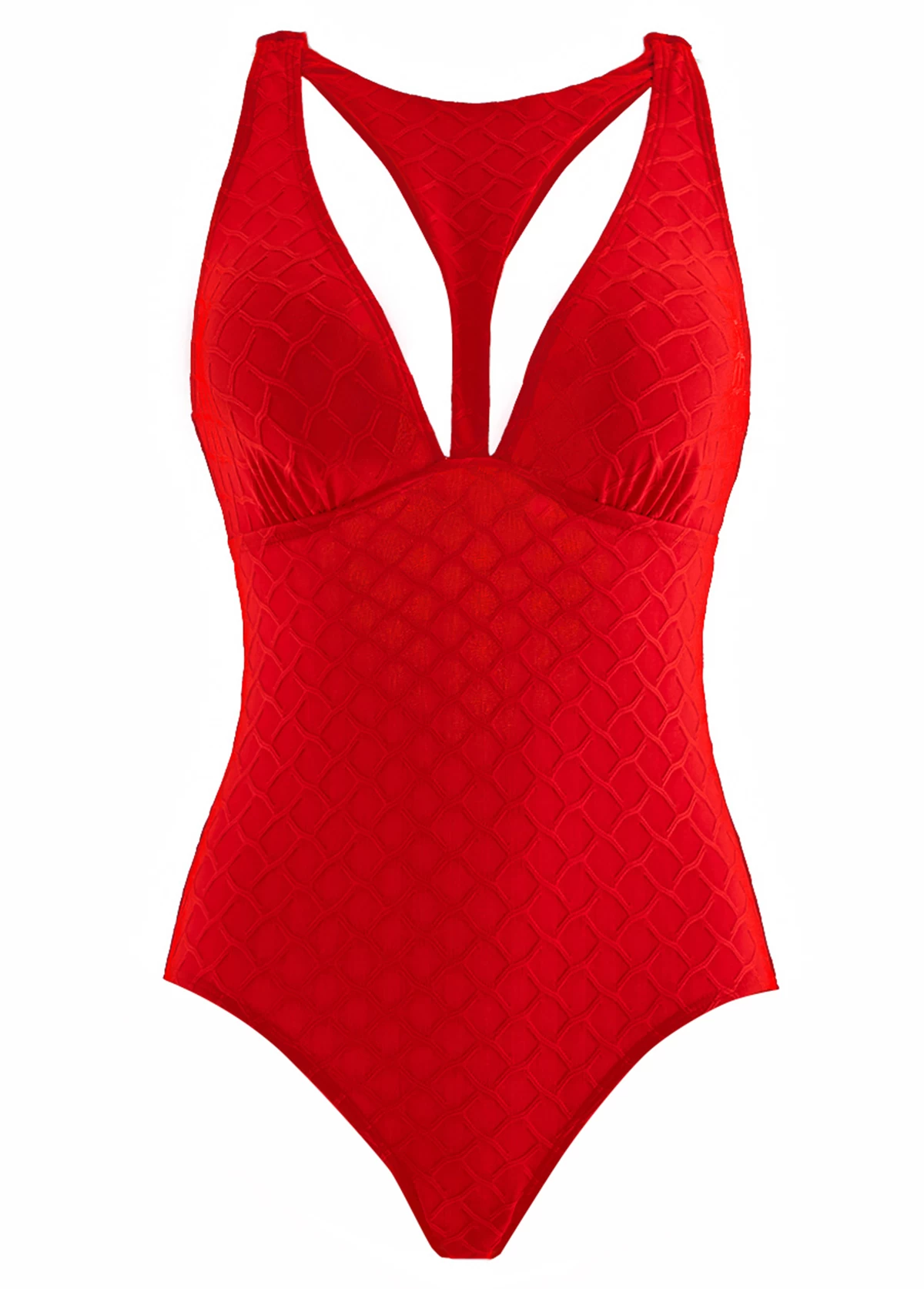 Cut Out Red One Piece Swimwear 3 Cut Out Red One Piece Swimwear - Image 3