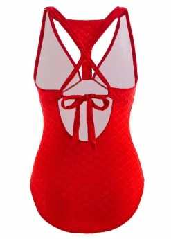 Cut Out Red One Piece Swimwear 7 Cut Out Red One Piece Swimwear -Modlily 1697853631381489867