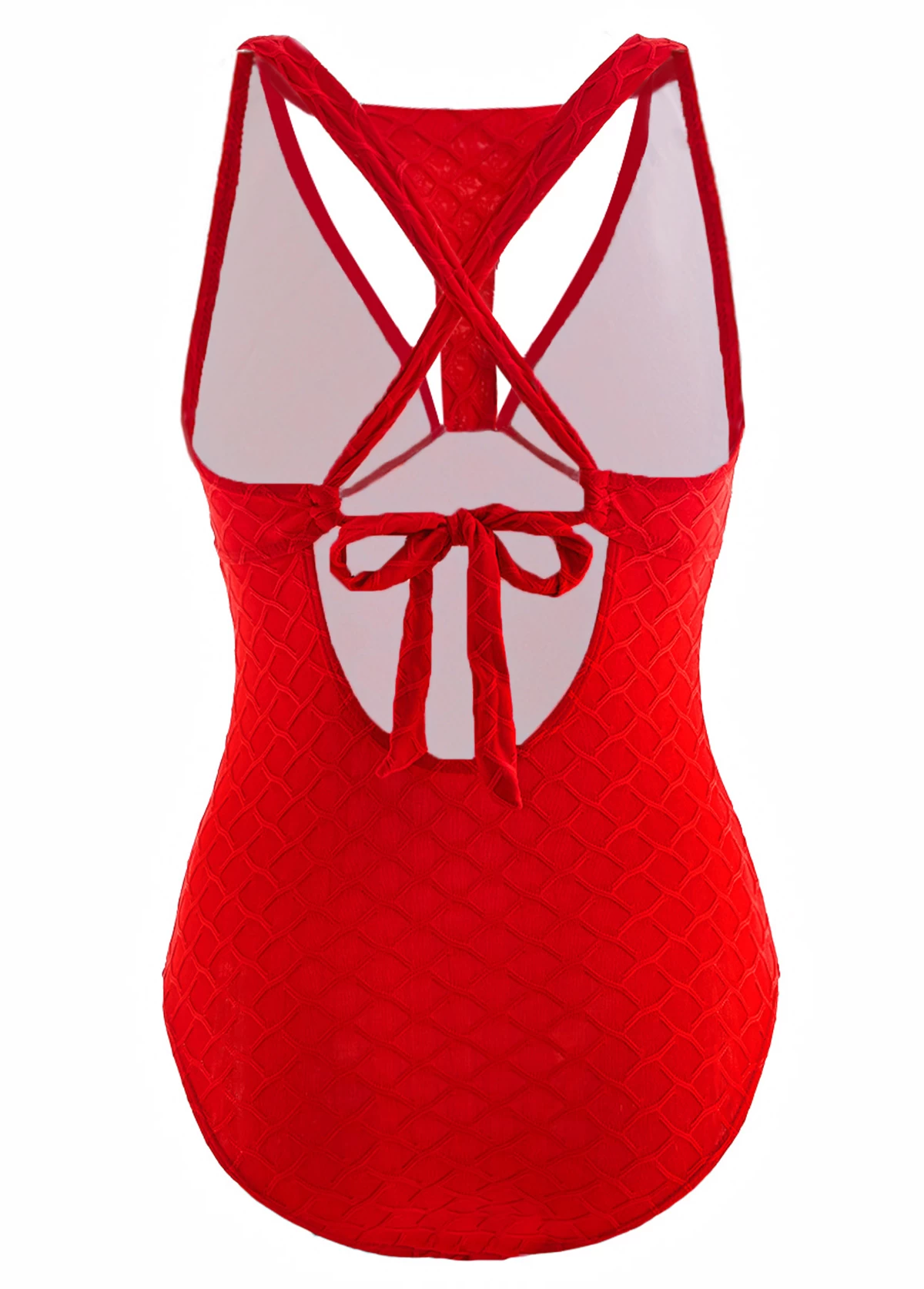 Cut Out Red One Piece Swimwear 4 Cut Out Red One Piece Swimwear - Image 4