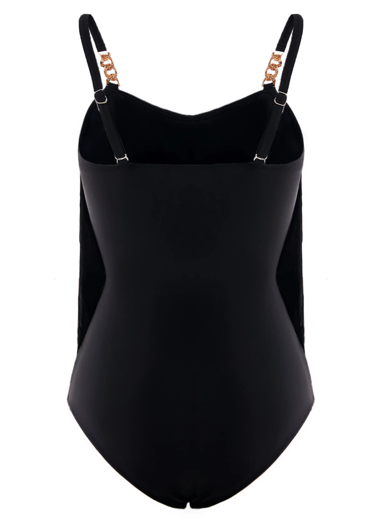 Tassel Black Mesh One Piece Swimwear 4 Tassel Black Mesh One Piece Swimwear - Image 4