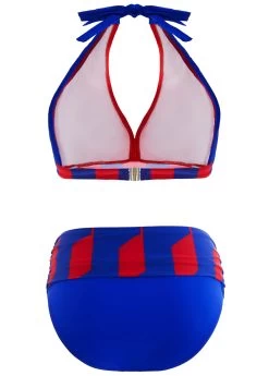 Royal Blue High Waisted Geometric Print Bikini Set -Modlily 1698051840432919937