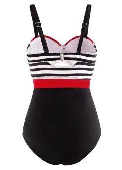 Striped Spaghetti Strap One Piece Swimwear 7 Striped Spaghetti Strap One Piece Swimwear -Modlily 1698052018604300501