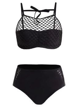 Pierced Tie Back Mid Waist Bikini Set 6 Pierced Tie Back Mid Waist Bikini Set -Modlily 1698231674814984212