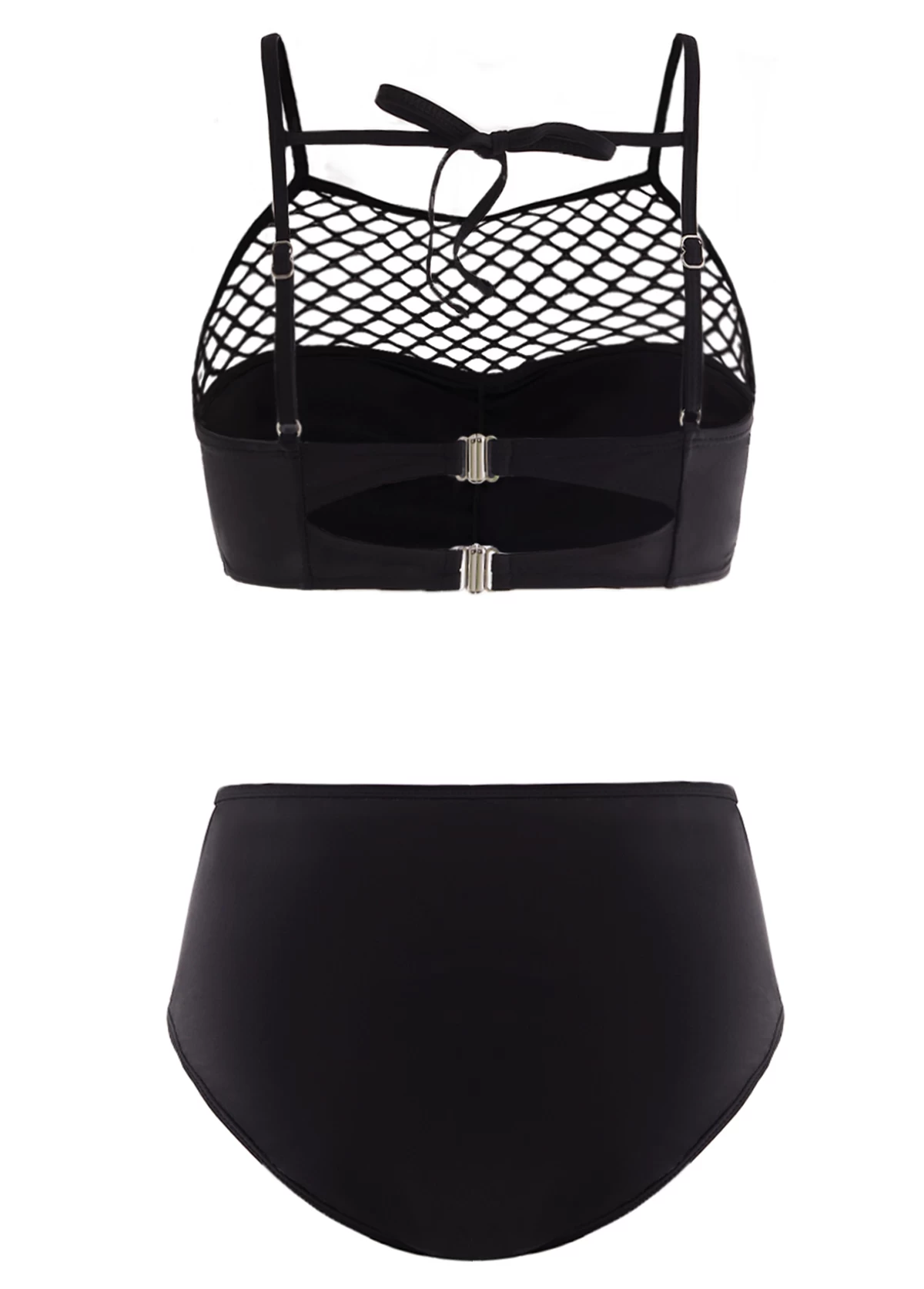 Pierced Tie Back Mid Waist Bikini Set 4 Pierced Tie Back Mid Waist Bikini Set - Image 4