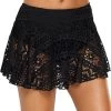 Black Mid Waist Pierced Design Pantskirt