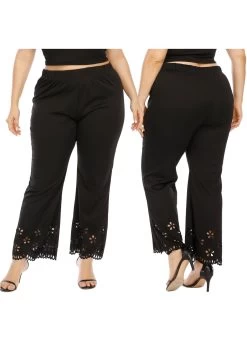 Plus Size Pierced Elastic Waist Pants 6 Plus Size Pierced Elastic Waist Pants -Modlily 251499 P 1599199172239