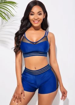 Mesh Stitching Double Strap Bikini Set -Modlily 254901 P 16053322786533