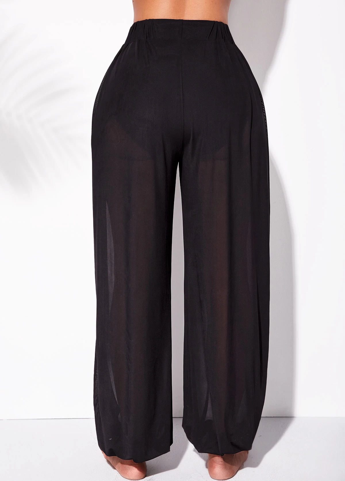 High Waisted Mesh Cutout Leg Beach Pants 2 High Waisted Mesh Cutout Leg Beach Pants - Image 2