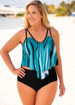 Plus Size Printed High Waisted Bikini Set -Modlily 259491 P 16137886231812