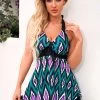Tribal Print Hanky Hem Swimdress And Panty