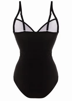 Contrast Spaghetti Strap Belted One Piece Swimwear -Modlily 260188 P 1698196887633