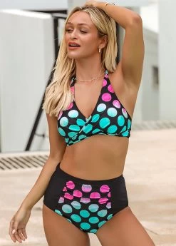 Polka Dot High Waisted Bikini Set 8 Polka Dot High Waisted Bikini Set -Modlily 261002 P 16138033213713