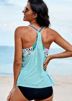 Tribal Print Mesh Stitching Tankini Set -Modlily 263766 P 1610328013398