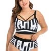 Plus Size Printed Spaghetti Strap Bikini Set