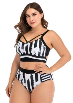 Plus Size Printed Spaghetti Strap Bikini Set -Modlily 264472 P 1611039014866