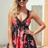Tie Back Halter Butterfly Print Swimdress And Shorts