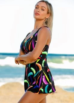 Printed Spaghetti Strap Swimdress And Shorts -Modlily 266487 P 16208007068322