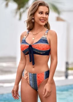 Printed Spaghetti Strap Tie Back Bikini Set 9 Printed Spaghetti Strap Tie Back Bikini Set -Modlily 266505 P 16160376625552