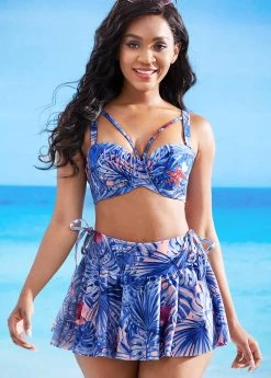 Leaf Print High Waisted Bikini Set -Modlily 266739 P 16173261335503