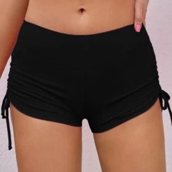 Mid Waist Drawstring Detail Solid Swimwear Shorts 7 Mid Waist Drawstring Detail Solid Swimwear Shorts -Modlily 269549 P 16461032031083