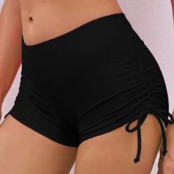 Mid Waist Drawstring Detail Solid Swimwear Shorts 6 Mid Waist Drawstring Detail Solid Swimwear Shorts -Modlily 269549 P 16461032039492