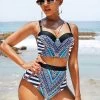 Tribal Print High Waisted Bikini Set