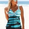 Criss Cross Back Printed Tankini Set