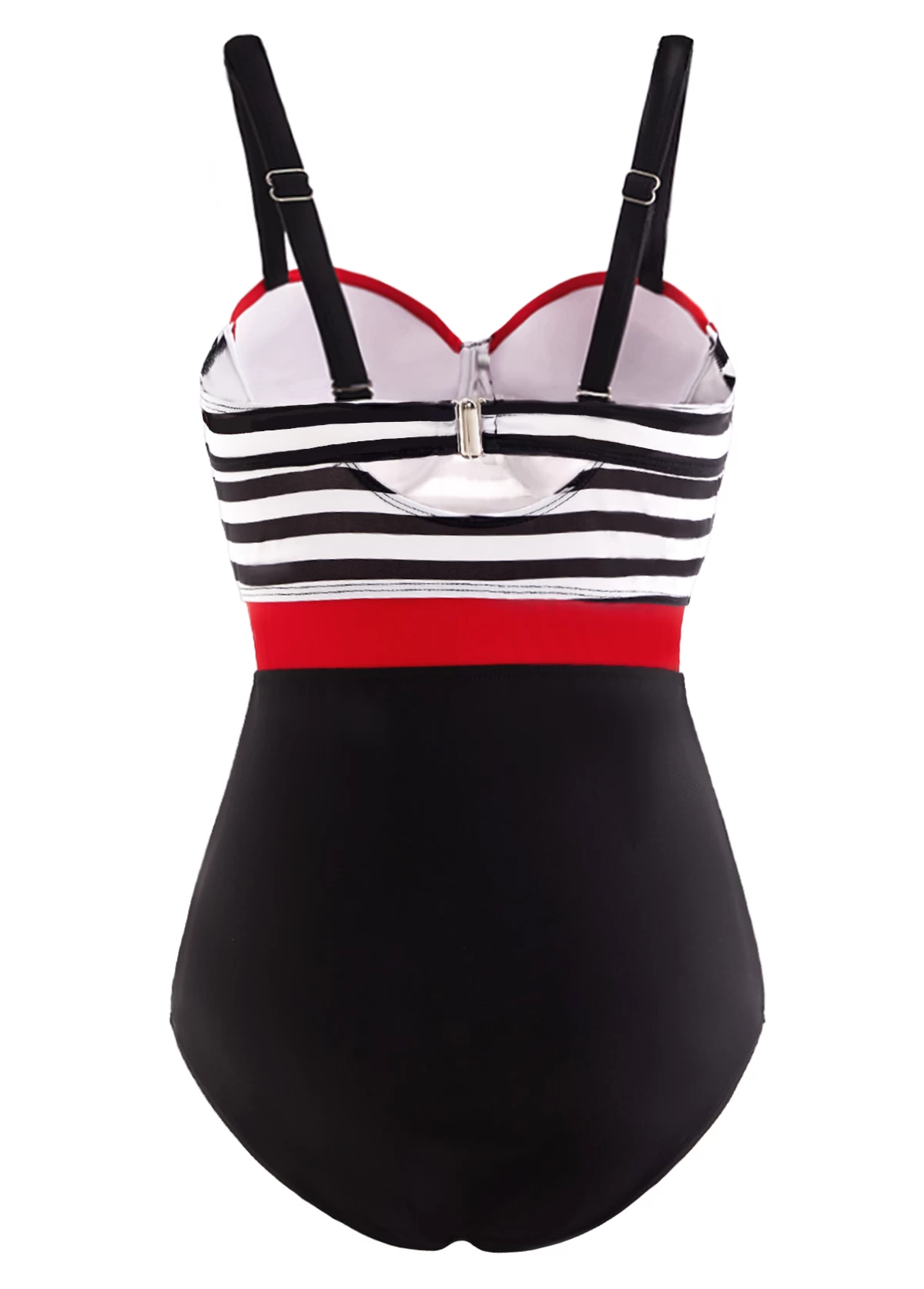 Striped Spaghetti Strap One Piece Swimwear 2 Striped Spaghetti Strap One Piece Swimwear - Image 2