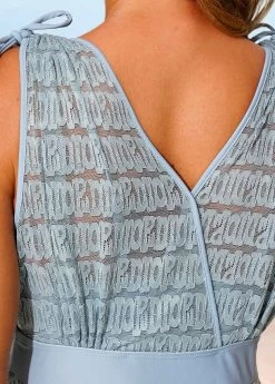 Dusty Blue Wide Strap Lace Swimdress And Shorts 15 Dusty Blue Wide Strap Lace Swimdress And Shorts -Modlily 287109 P 16427544337344