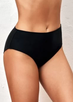 Plus Size Black High Waisted Swimwear Panty -Modlily 288527 P 16415209620772 18