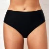 Mid Waist Black Bikini Bottom For Women