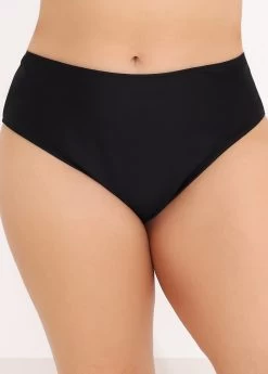 Mid Waist Black Bikini Bottom For Women -Modlily 288534 P 16415204692690