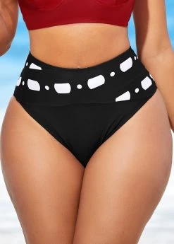 High Waisted Color Block Polka Dot Bikini Set -Modlily 289002 P 16424152203314