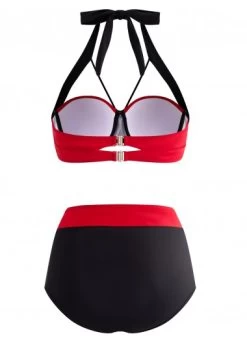 Bowknot High Waisted Color Block Bikini Set 5 Bowknot High Waisted Color Block Bikini Set -Modlily 290240 P 1698057541675