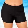 Plus Size Black High Waisted Swimwear Shorts
