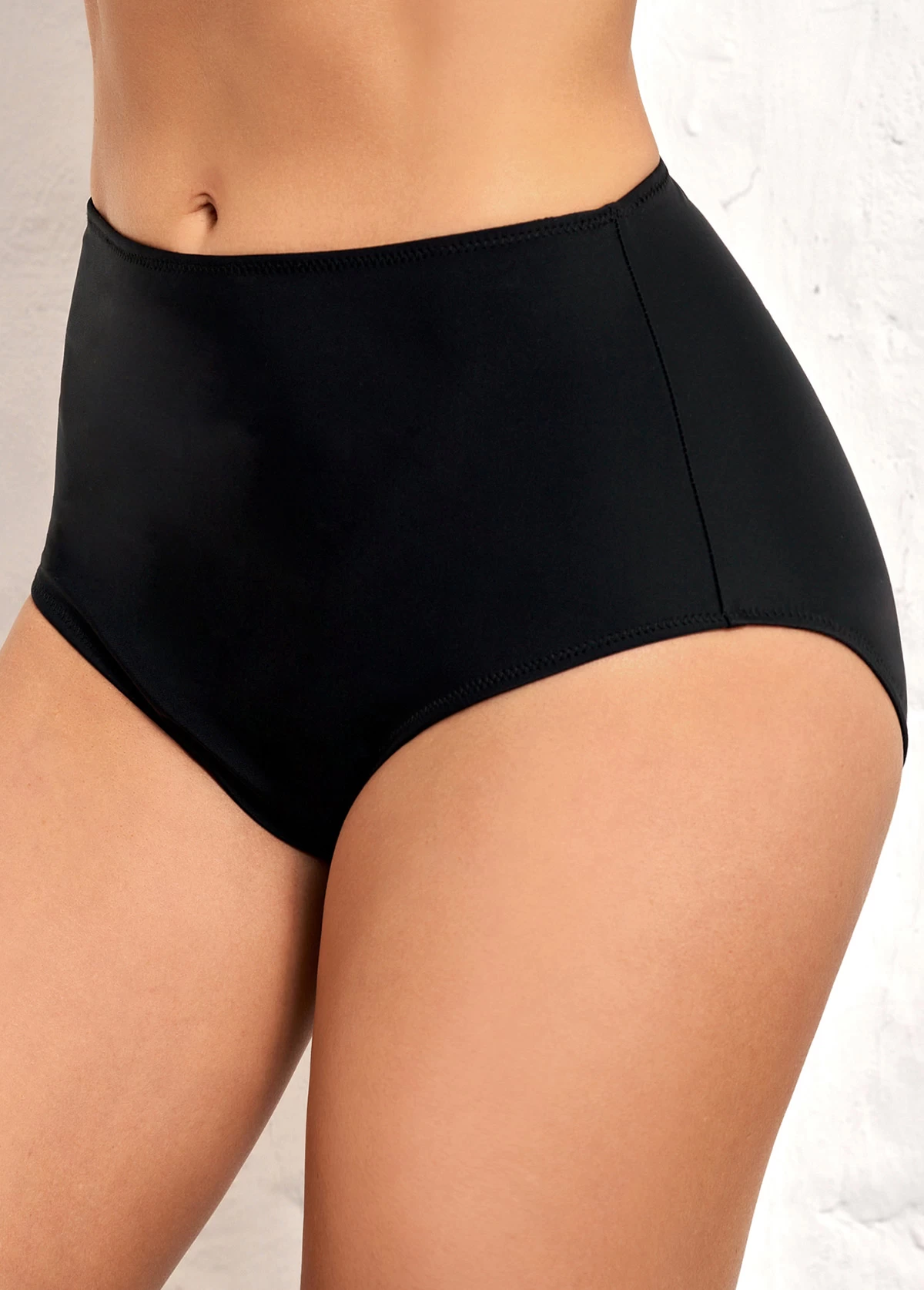 Black High Waisted Elastic Detail Swimwear Panty 3 Black High Waisted Elastic Detail Swimwear Panty - Image 3