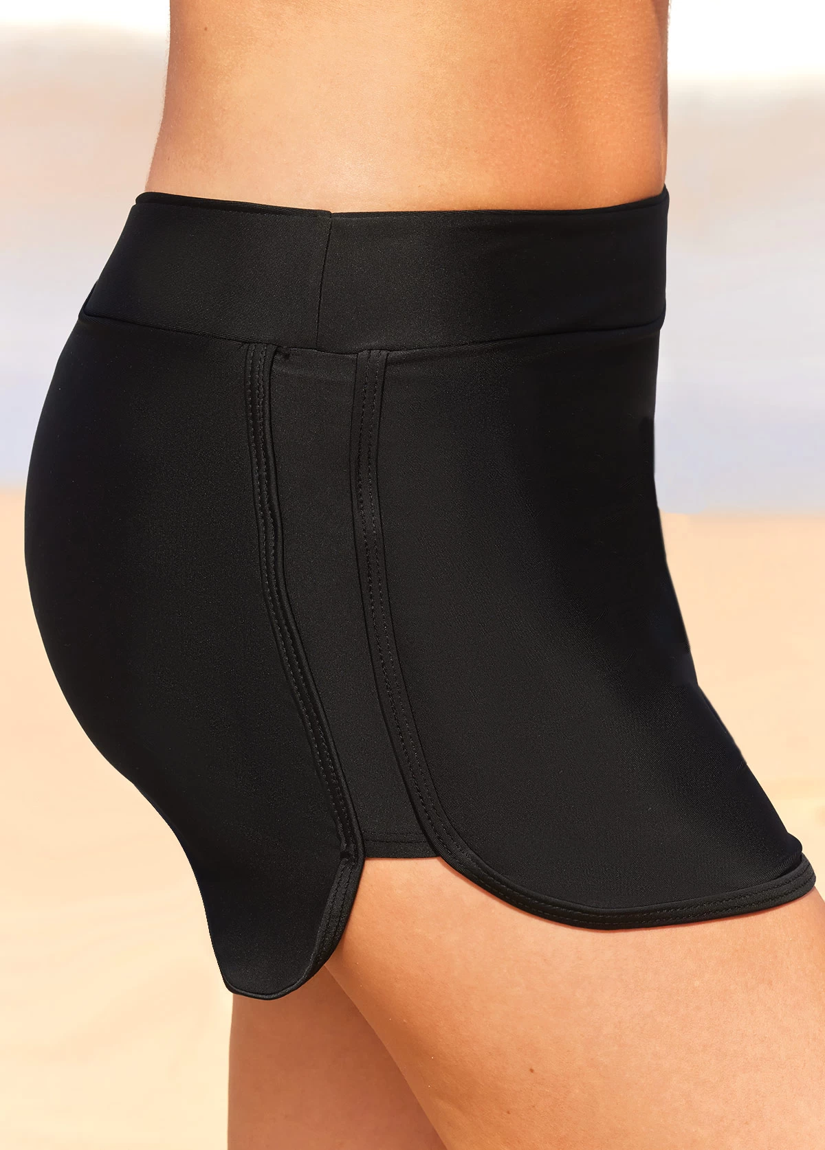 Black Double Slit Mid Waist Pantskirt 4 Black Double Slit Mid Waist Pantskirt - Image 4