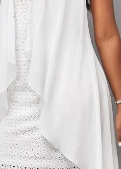 Plus Size White Cut Out High Low Dress -Modlily 299937 P 16811917810877