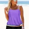 Tribal Print Purple Tie Side Tankini Set