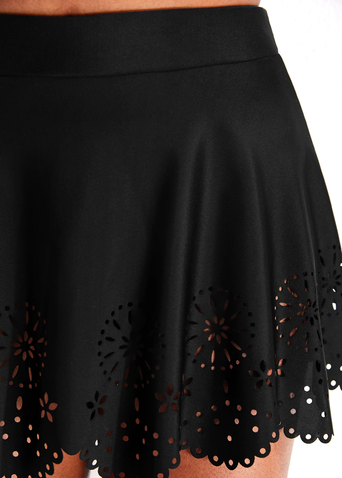 High Waisted Black Hollow Swim Skirt 6 High Waisted Black Hollow Swim Skirt - Image 6