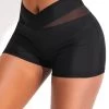 Mid Waisted Black Mesh Swim Shorts