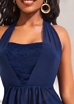 Lace High Waisted Navy Swimdress And Panty 11 Lace High Waisted Navy Swimdress And Panty -Modlily 318534 P 16718813977405