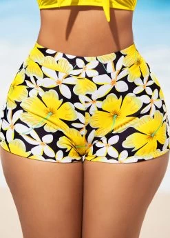 Bowknot Yellow Tie Back Bikini Set -Modlily 318713 P 16697193737980