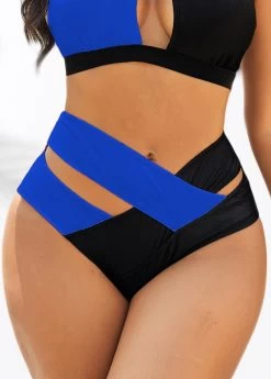 Criss Cross Contrast Blue Bikini Set 9 Criss Cross Contrast Blue Bikini Set -Modlily 319116 P 16697196921860