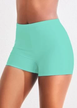 Mid Waisted Mint Green Swim Shorts -Modlily 319908 P 16833431062642