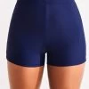 Stretch Mid Waisted Navy Swim Shorts