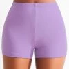 Mid Waisted Light Purple Swimwear Shorts