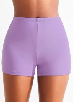 Mid Waisted Light Purple Swimwear Shorts