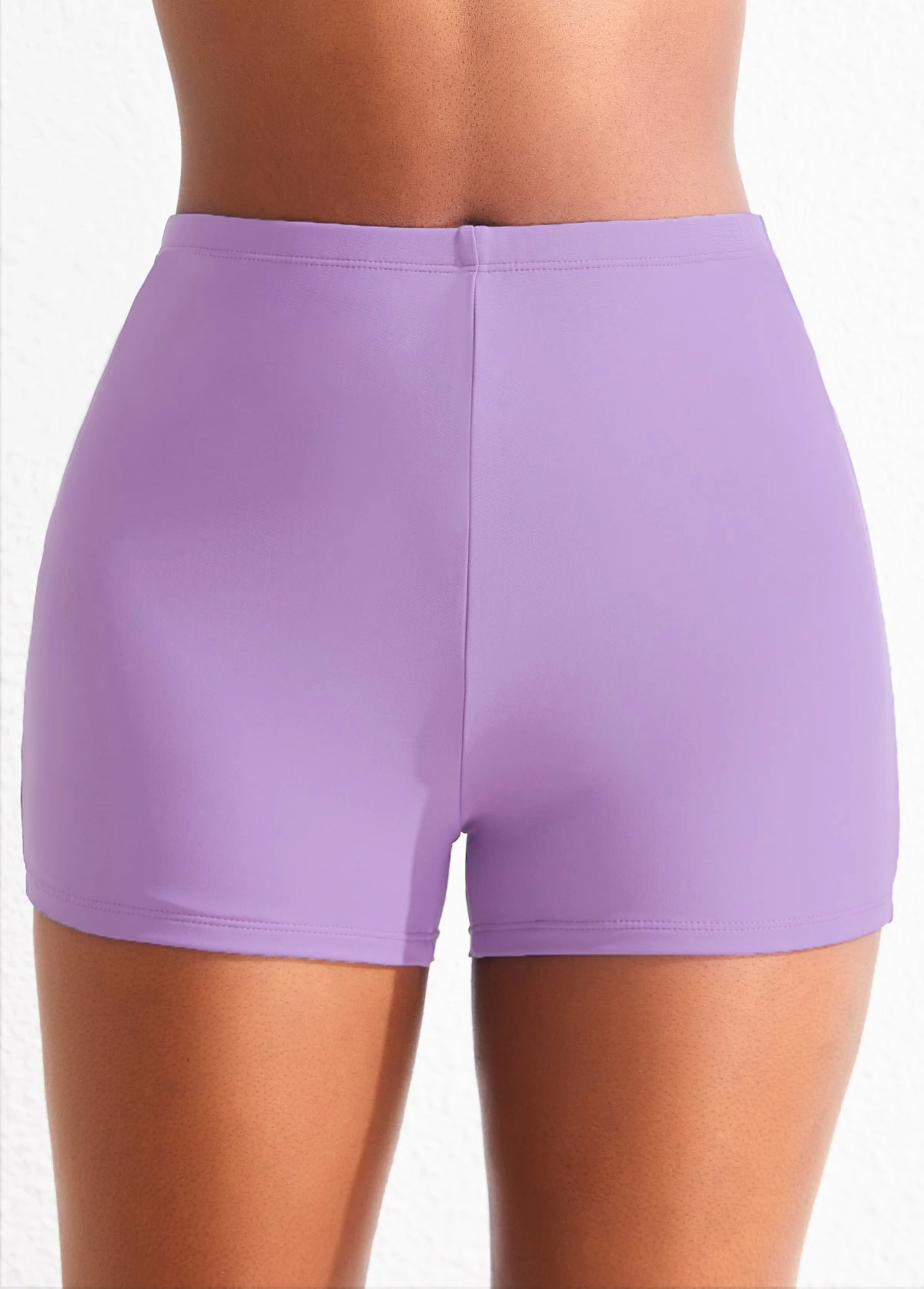Mid Waisted Light Purple Swimwear Shorts 1 Mid Waisted Light Purple Swimwear Shorts