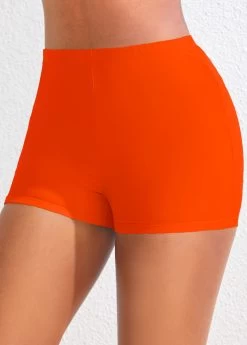 Mid Waisted Orange Swimwear Shorts -Modlily 319917 P 16739419731132